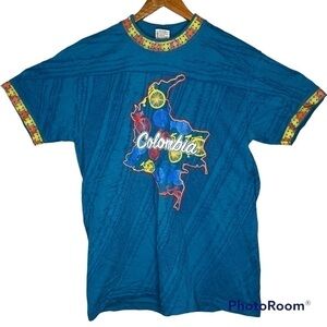VINTAGE Columbia T Shirt Size Medium Funky